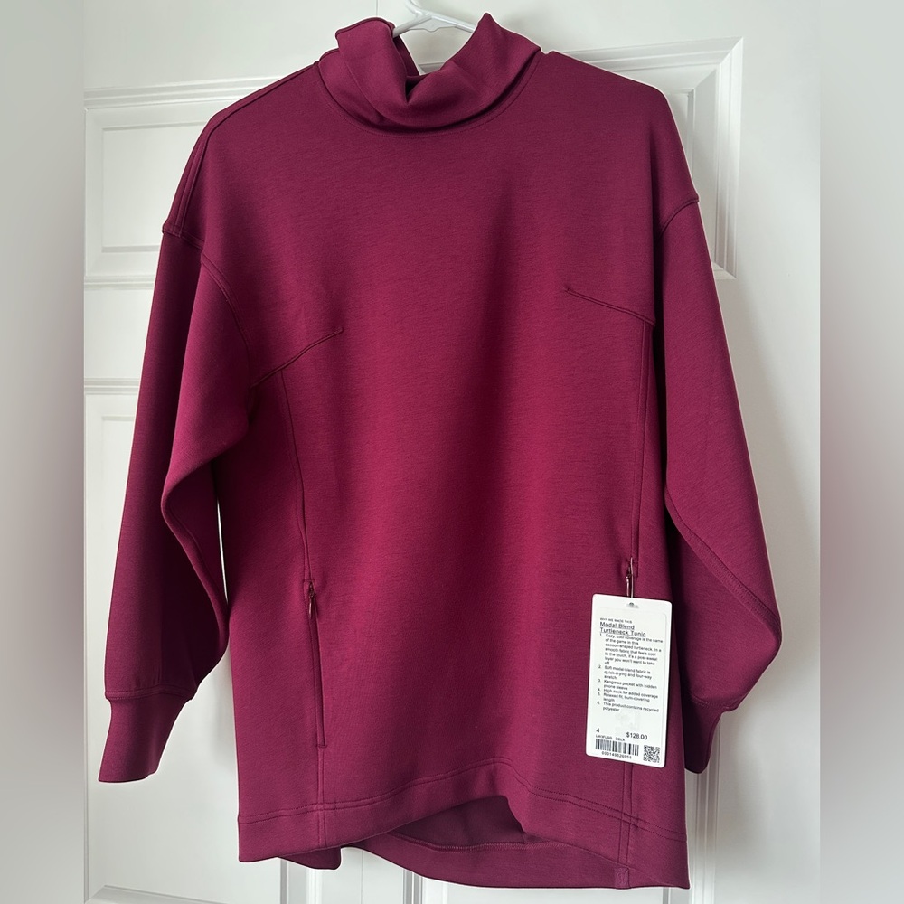 Lululemon burgundy deep luxe modal-blend turtleneck tunic NWT